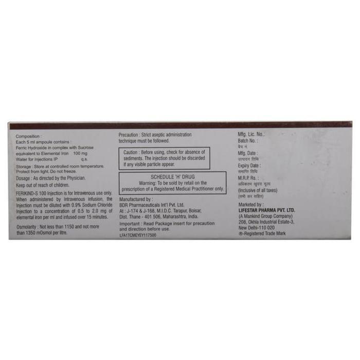 Ferikind S 100 Mg Injection 5 Ml 3