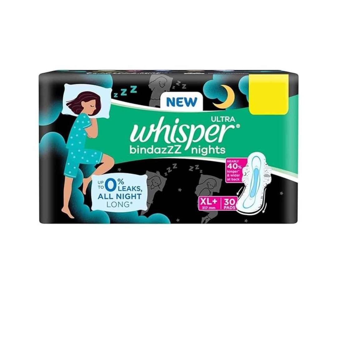 Whisper Ultra Bindazzz Nights XL+ Pad 30