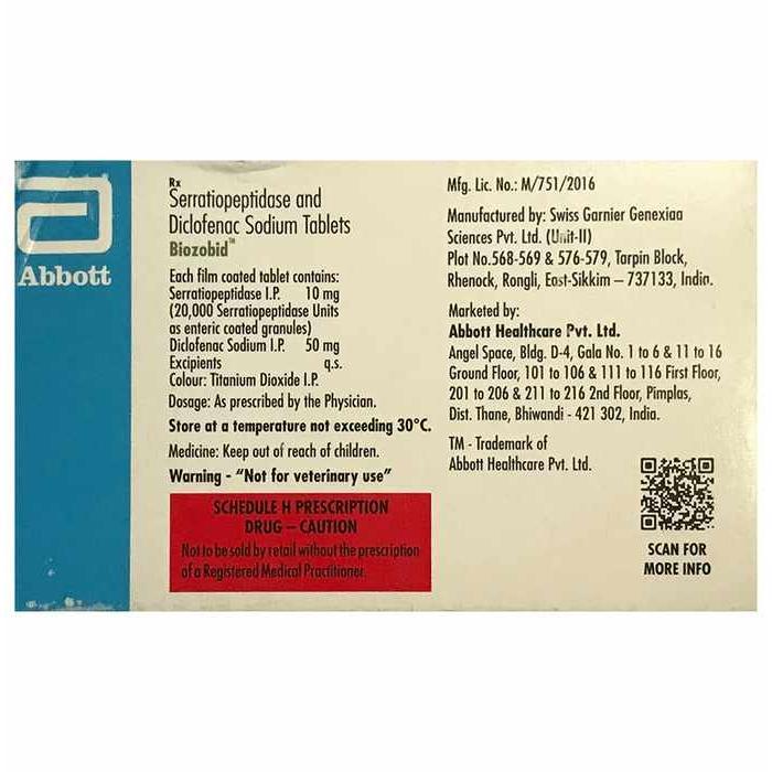 Biozobid 60 Mg Tablet 10 2