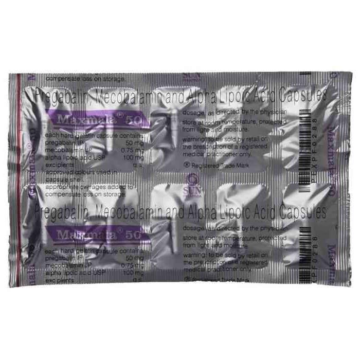 Maxmala 50 Mg/750 Mcg/100 Mg Capsule 10 50Mg/750 Mcg/100 Mg Capsule 10 4