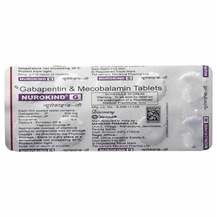 Nurokind G 300 Mg/500Mcg Tablet 10 300Mg/500Mcg Tablet 10 4