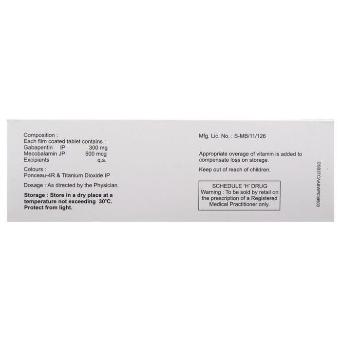 Nurokind G 300 Mg/500Mcg Tablet 10 300Mg/500Mcg Tablet 10 5